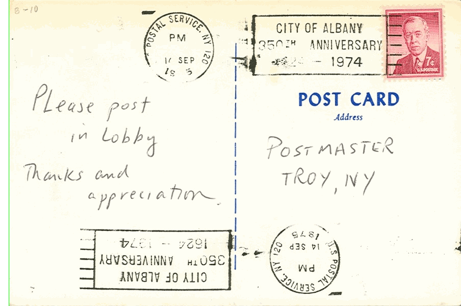 9-14-75 first day of rate period usage, with 7¢ Wilson 
issued 1/10/1956